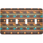 African Lions & Elephants Light Switch Cover (4 Toggle Plate)