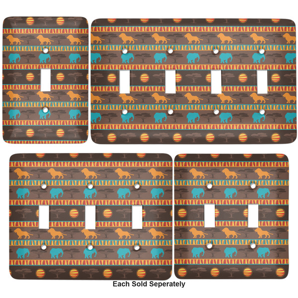 African Lions & Elephants Light Switch Covers all sizes