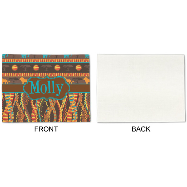 African Lions & Elephants Linen Placemat - APPROVAL Single (single sided)