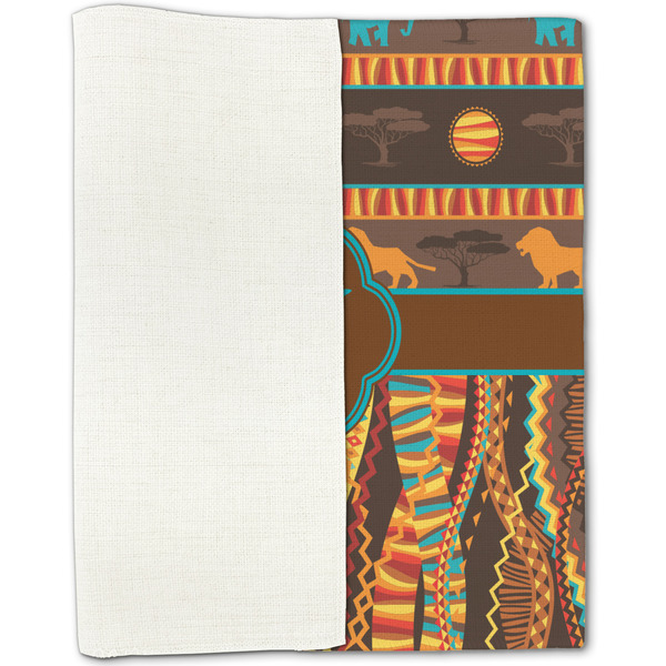 African Lions & Elephants Linen Placemat - Folded Half