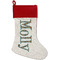 African Lions & Elephants Red Linen Stocking (Personalized)