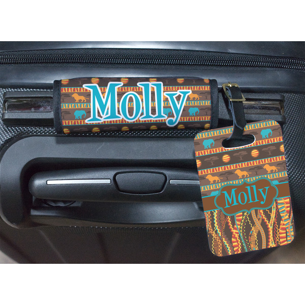 African Lions & Elephants Luggage Wrap & Tag