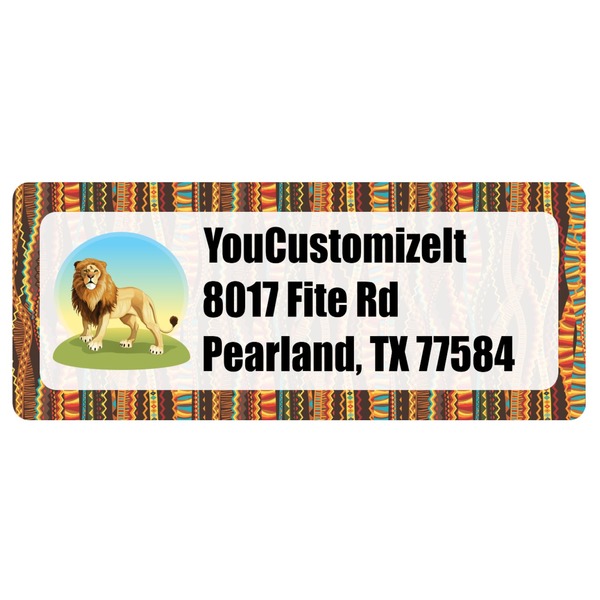 Custom African Lions & Elephants Return Address Labels (Personalized)