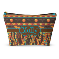 African Lions & Elephants Makeup Bag - Large - 12.5"x7" (Personalized)