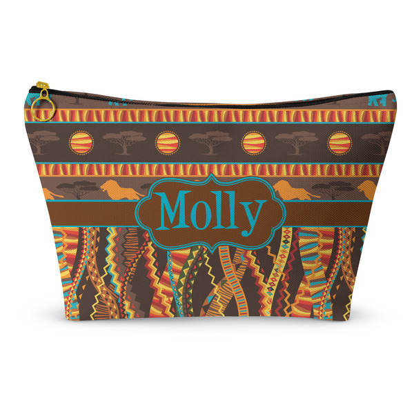 Custom African Lions & Elephants Makeup Bag - Large - 12.5"x7" (Personalized)