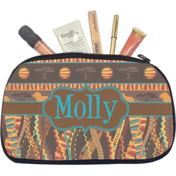 African Lions & Elephants Makeup / Cosmetic Bag - Medium (Personalized)