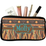 African Lions & Elephants Makeup / Cosmetic Bag - Small (Personalized)