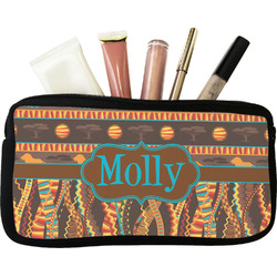 African Lions & Elephants Makeup / Cosmetic Bag (Personalized)