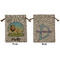 African Lions & Elephants Medium Burlap Gift Bag - Front and Back