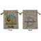 African Lions & Elephants Medium Burlap Gift Bag - Front & Back (Personalized)