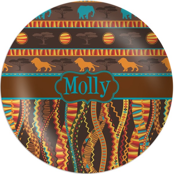 Custom African Lions & Elephants Melamine Plate (Personalized)