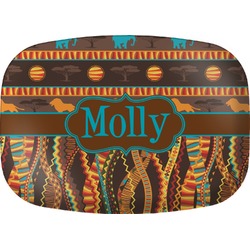 African Lions & Elephants Melamine Platter (Personalized)