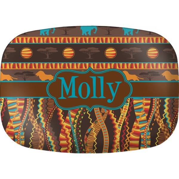 Custom African Lions & Elephants Melamine Platter (Personalized)
