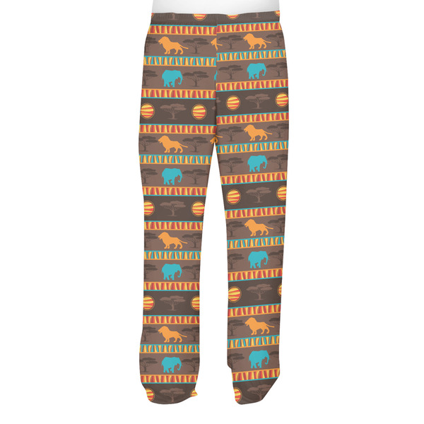 African Lions & Elephants Men's Pjs Back - on model