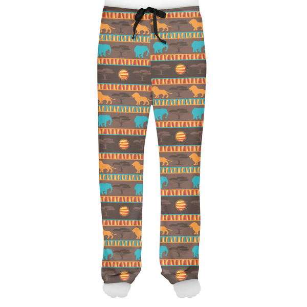 African Lions & Elephants Men's Pjs Front - on model
