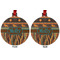 African Lions & Elephants Metal Ball Ornament - Front and Back