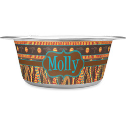 African Lions & Elephants Stainless Steel Dog Bowl - Small (Personalized)