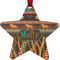 African Lions & Elephants Metal Star Ornament - Double Sided w/ Name or Text