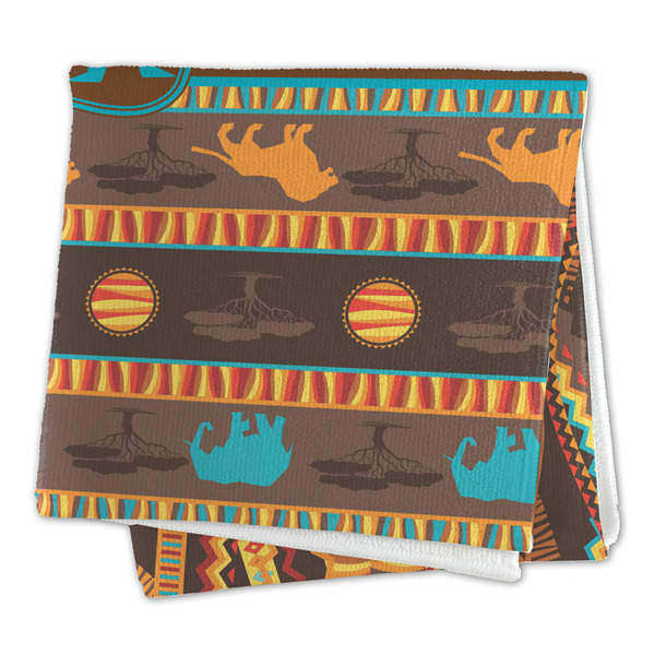 African Lions & Elephants Microfiber Dish Rag - FOLDED (square)