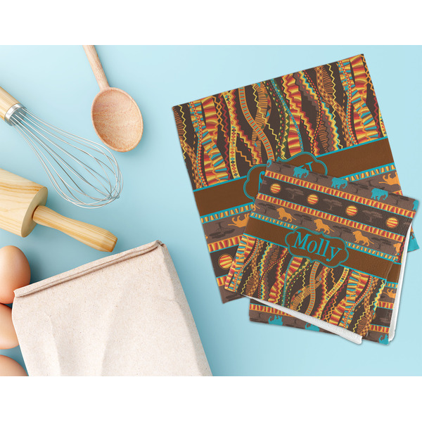 African Lions & Elephants Microfiber Dish Rag - LIFESTYLE