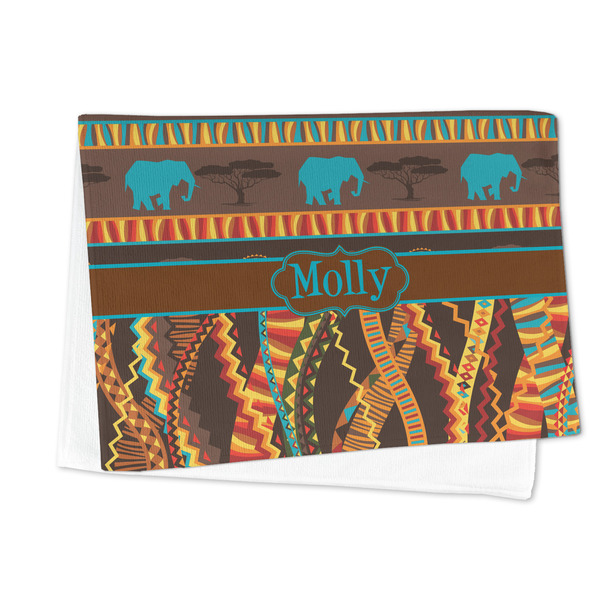 African Lions & Elephants Microfiber Dish Towel - FOLDED HALF