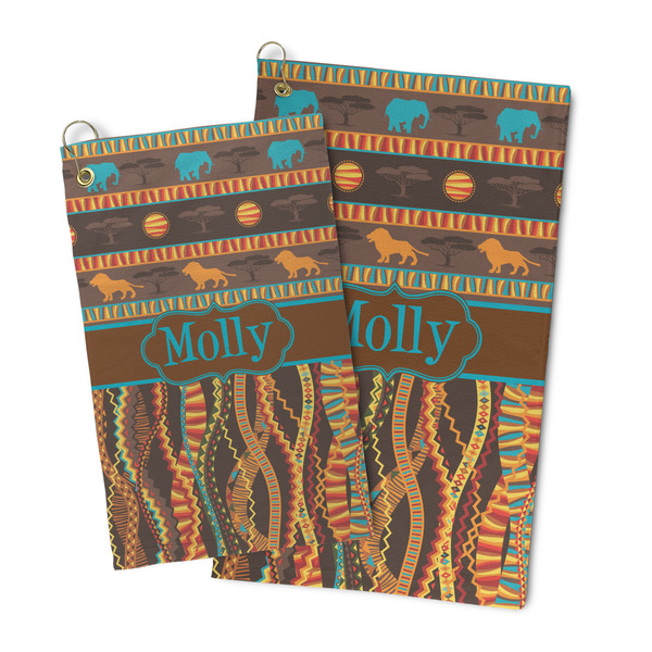 African Lions & Elephants Microfiber Golf Towel - PARENT/MAIN