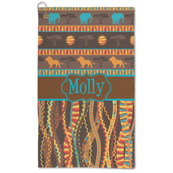 African Lions & Elephants Microfiber Golf Towel (Personalized)