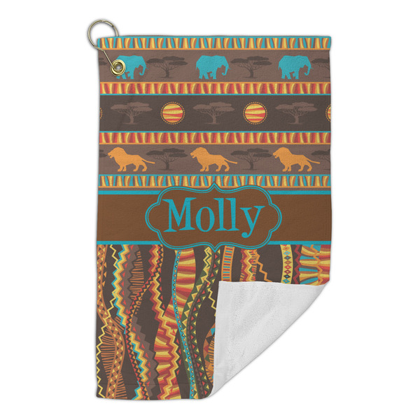 African Lions & Elephants Microfiber Golf Towels Small - FRONT FOLDED