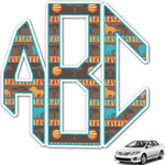 African Lions & Elephants Monogram Car Decal (Personalized)