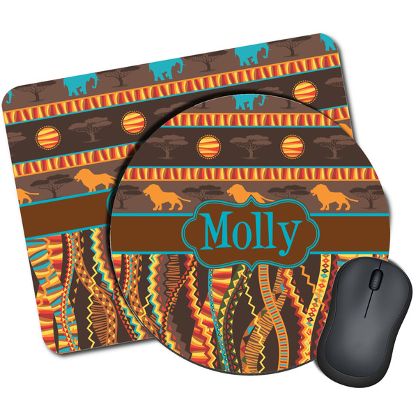 Custom African Lions & Elephants Mouse Pad (Personalized)