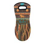 African Lions & Elephants Neoprene Oven Mitt w/ Name or Text