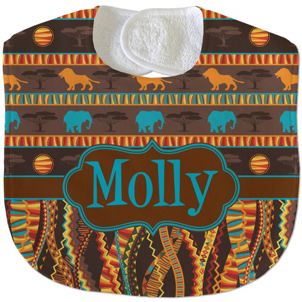 African Lions & Elephants New Baby Bib - Closed and Folded