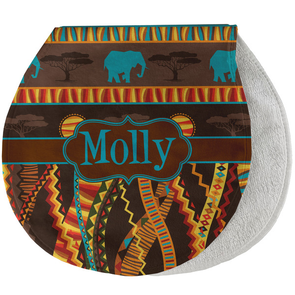 Custom African Lions & Elephants Burp Pad - Velour w/ Name or Text