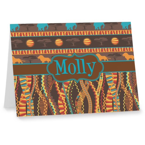 Custom African Lions & Elephants Note cards (Personalized)
