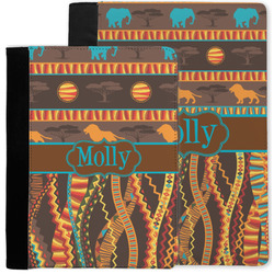African Lions & Elephants Notebook Padfolio w/ Name or Text