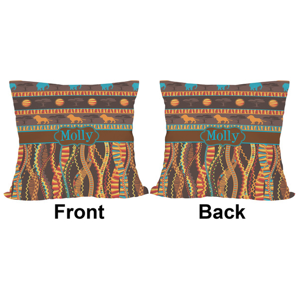 African Lions & Elephants Outdoor Pillow - 16x16