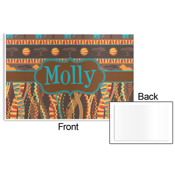 African Lions & Elephants Disposable Paper Placemat - Front & Back