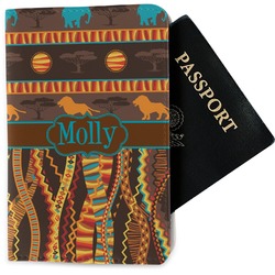 African Lions & Elephants Passport Holder - Fabric (Personalized)