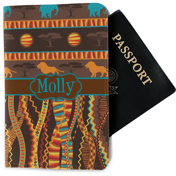 Custom African Lions & Elephants Passport Holder - Fabric (Personalized)