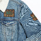 African Lions & Elephants Patches Lifestyle Jean Jacket Detail
