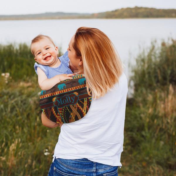 African Lions & Elephants Peanut Shaped Burp - Lifestyle