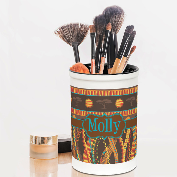 African Lions & Elephants Pencil Holder - LIFESTYLE makeup