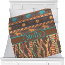 African Lions & Elephants Minky Blanket (Personalized)
