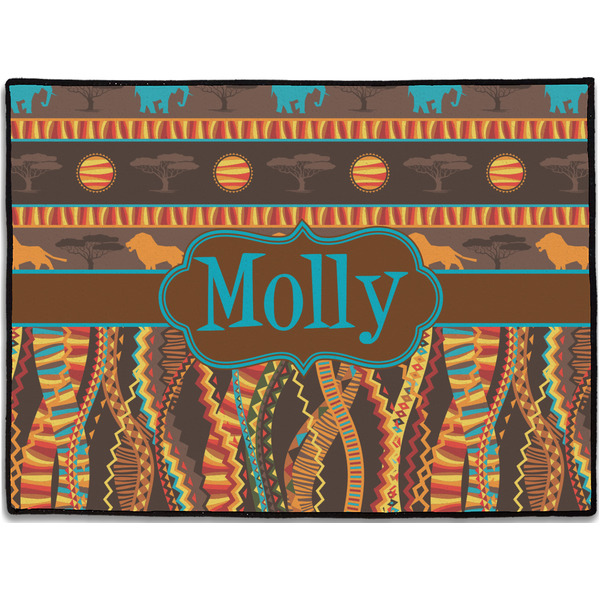 Custom African Lions & Elephants Door Mat - 24"x18" (Personalized)