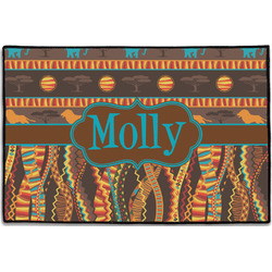 African Lions & Elephants Door Mat - 36"x24" (Personalized)