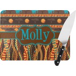 African Lions & Elephants Rectangular Glass Cutting Board (Personalized)