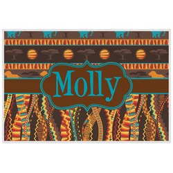 African Lions & Elephants Laminated Placemat w/ Name or Text