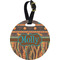 African Lions & Elephants Plastic Luggage Tag - Round (Personalized)