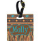 African Lions & Elephants Plastic Luggage Tag - Square w/ Name or Text