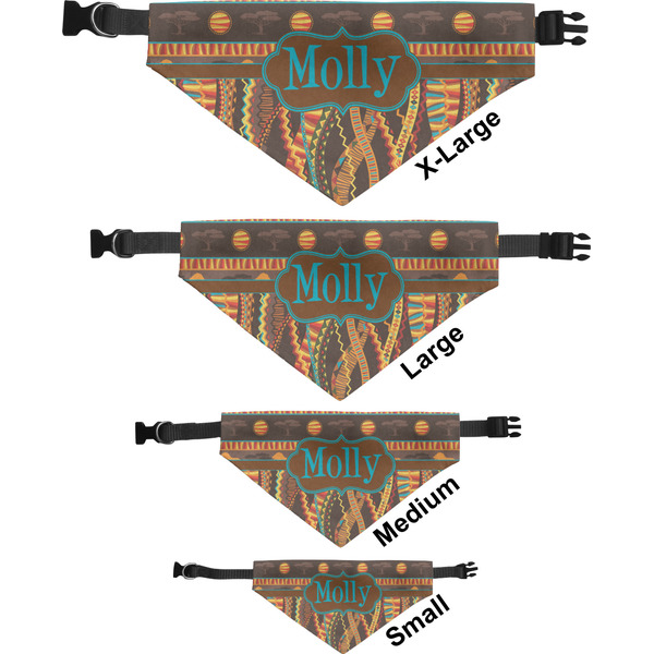African Lions & Elephants Pet Bandana Sizes